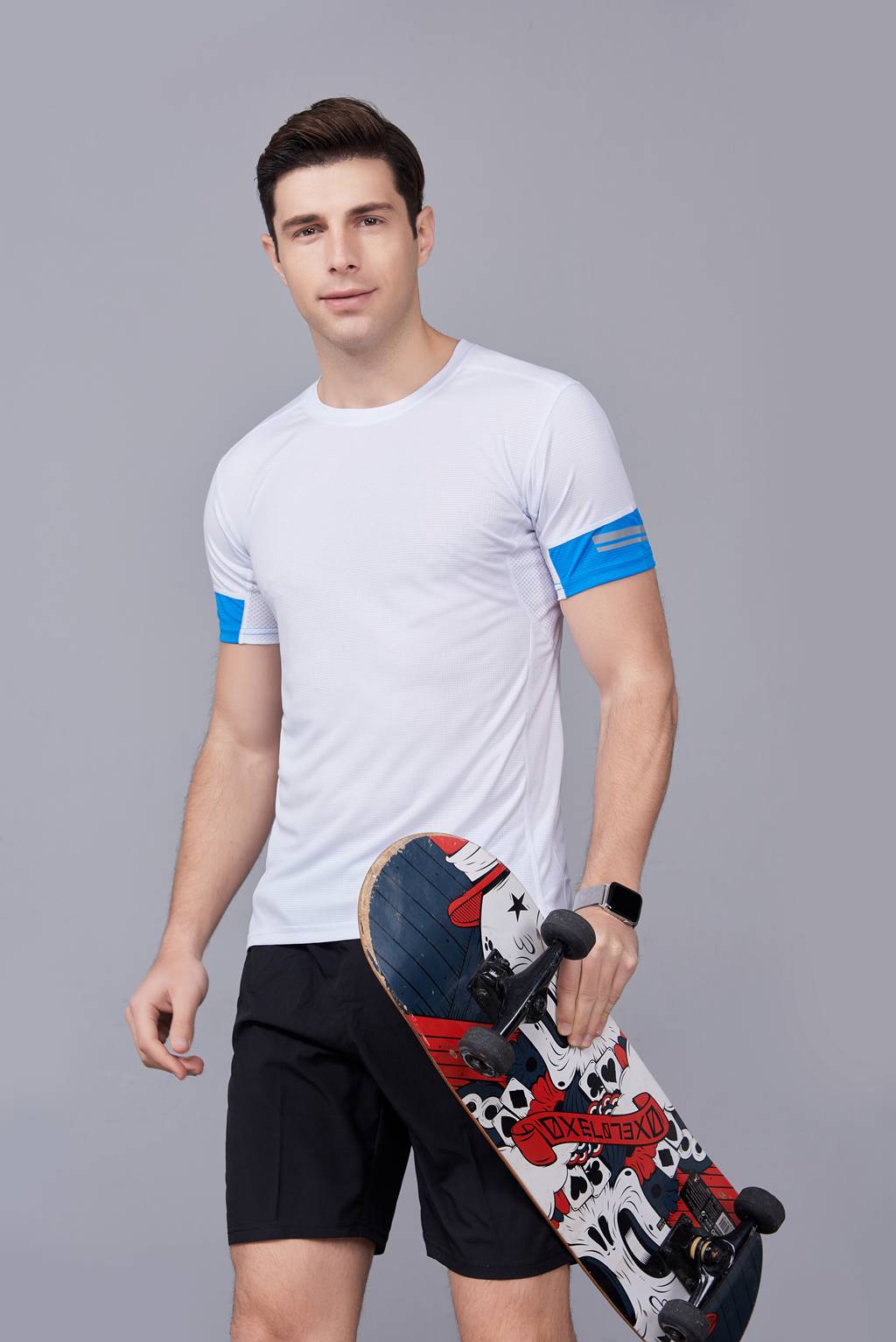 男裝新款情侶裝純色T恤 男上衣潮純棉圓領 短袖T恤白色